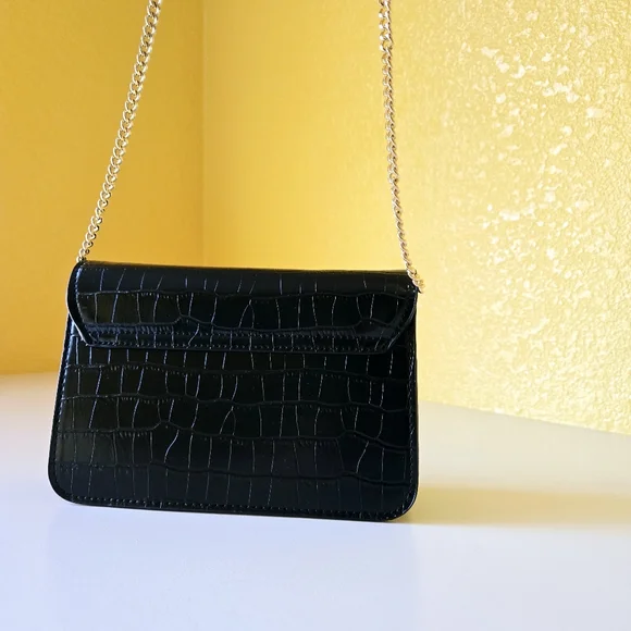Mango MNG Crossbody Crocodile Animal Print Effect Chain Magnetic Closure Bag - Picture 5 of 14